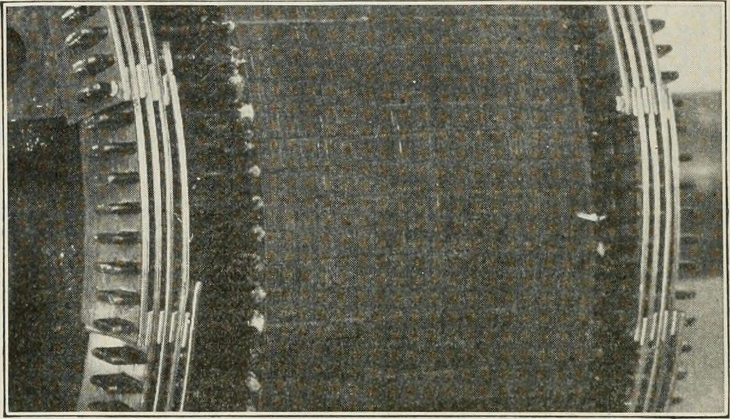 An illustration from Cyclopedia of applied electricity : a general reference work on direct-current generators and motors, storage batteries, electrochemistry, welding, electric wiring, meters, electric lighting, electric railways, power stations, switchboards, power transmission, alternating-current machinery, telegraphy, etc., 1916, leaf 432