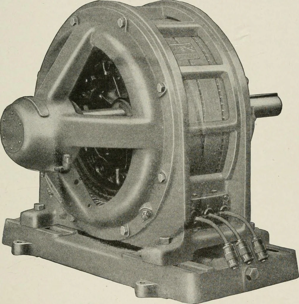 An illustration from Cyclopedia of applied electricity : a general reference work on direct-current generators and motors, storage batteries, electrochemistry, welding, electric wiring, meters, electric lighting, electric railways, power stations, switchboards, power transmission, alternating-current machinery, telegraphy, etc., 1916, leaf 433