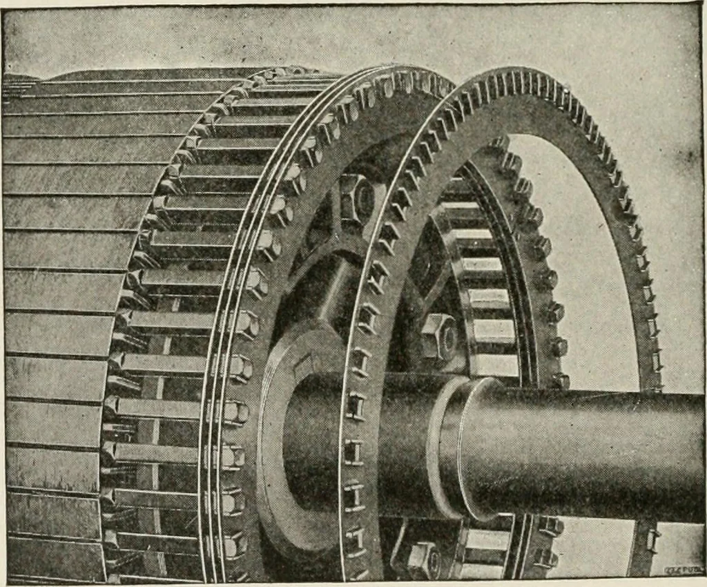 An illustration from Cyclopedia of applied electricity : a general reference work on direct-current generators and motors, storage batteries, electrochemistry, welding, electric wiring, meters, electric lighting, electric railways, power stations, switchboards, power transmission, alternating-current machinery, telegraphy, etc., 1916, leaf 434