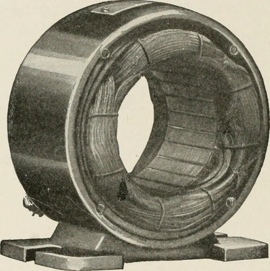 An illustration from Cyclopedia of applied electricity : a general reference work on direct-current generators and motors, storage batteries, electrochemistry, welding, electric wiring, meters, electric lighting, electric railways, power stations, switchboards, power transmission, alternating-current machinery, telegraphy, etc., 1916, leaf 440
