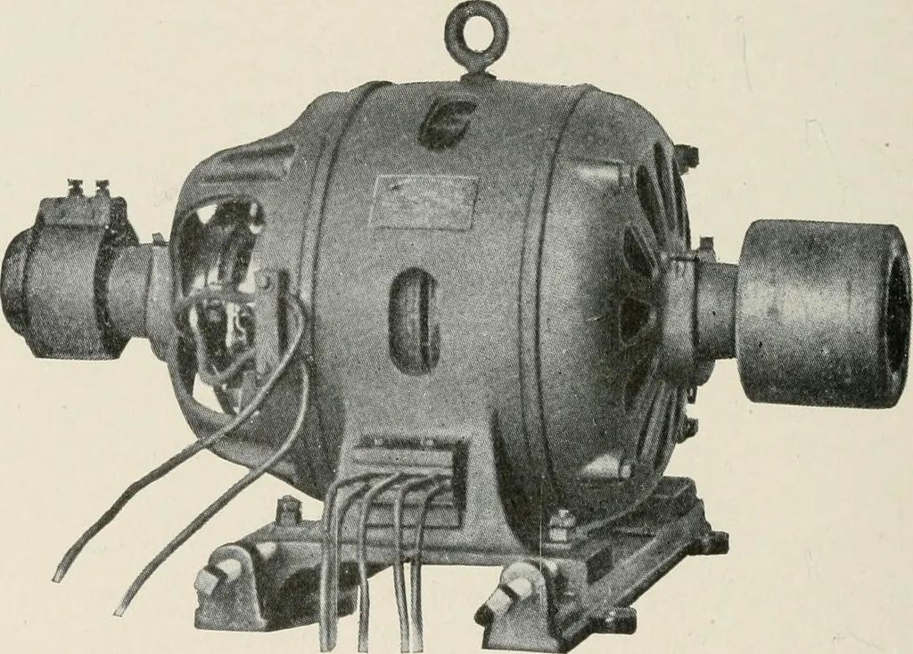 An illustration from Cyclopedia of applied electricity : a general reference work on direct-current generators and motors, storage batteries, electrochemistry, welding, electric wiring, meters, electric lighting, electric railways, power stations, switchboards, power transmission, alternating-current machinery, telegraphy, etc., 1916, leaf 444