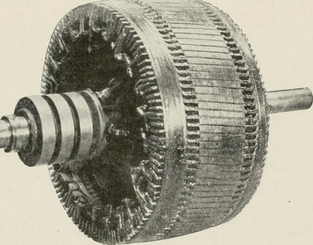An illustration from Cyclopedia of applied electricity : a general reference work on direct-current generators and motors, storage batteries, electrochemistry, welding, electric wiring, meters, electric lighting, electric railways, power stations, switchboards, power transmission, alternating-current machinery, telegraphy, etc., 1916, leaf 449