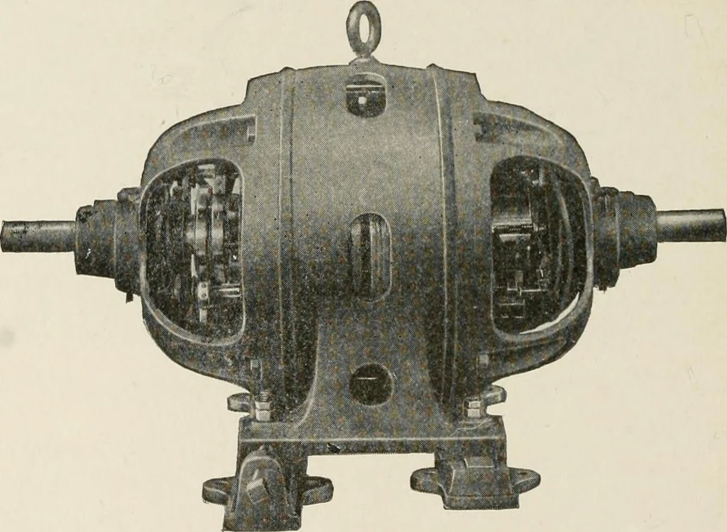 An illustration from Cyclopedia of applied electricity : a general reference work on direct-current generators and motors, storage batteries, electrochemistry, welding, electric wiring, meters, electric lighting, electric railways, power stations, switchboards, power transmission, alternating-current machinery, telegraphy, etc., 1916, leaf 458