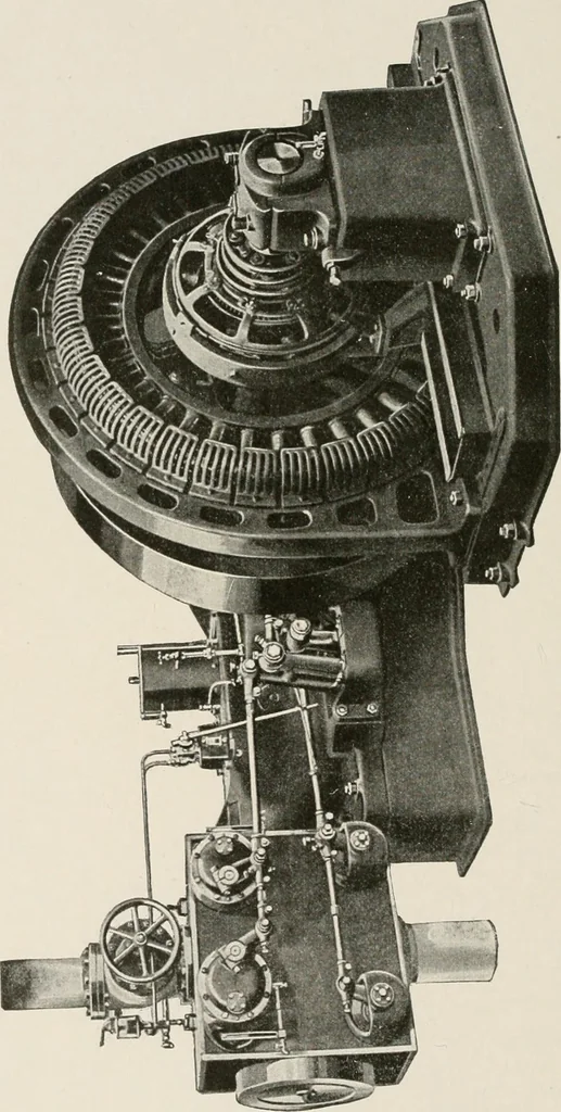 An illustration from Cyclopedia of applied electricity : a general reference work on direct-current generators and motors, storage batteries, electrochemistry, welding, electric wiring, meters, electric lighting, electric railways, power stations, switchboards, power transmission, alternating-current machinery, telegraphy, etc., 1916, leaf 54