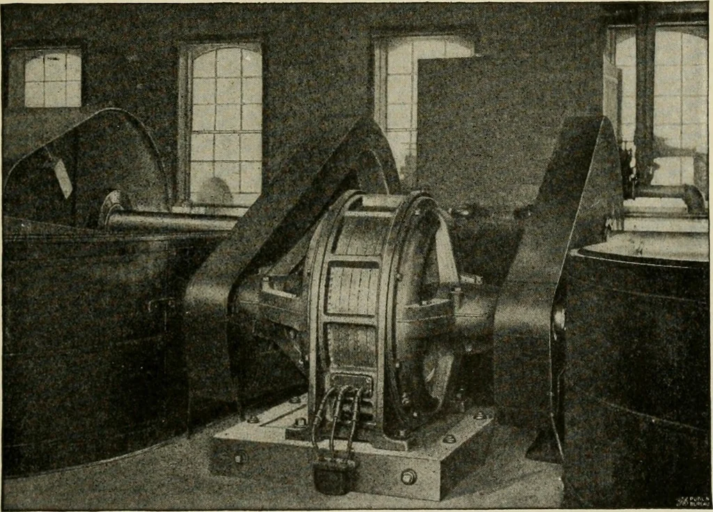 An illustration from Cyclopedia of applied electricity : a general reference work on direct-current generators and motors, storage batteries, electrochemistry, welding, electric wiring, meters, electric lighting, electric railways, power stations, switchboards, power transmission, alternating-current machinery, telegraphy, etc., 1916, leaf 106