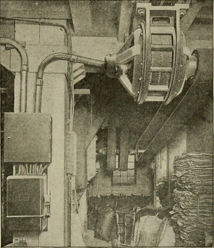 An illustration from Cyclopedia of applied electricity : a general reference work on direct-current generators and motors, storage batteries, electrochemistry, welding, electric wiring, meters, electric lighting, electric railways, power stations, switchboards, power transmission, alternating-current machinery, telegraphy, etc., 1916, leaf 110