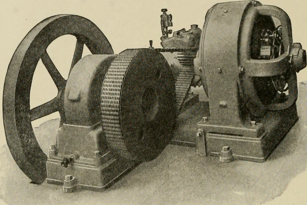An illustration from Cyclopedia of applied electricity : a general reference work on direct-current generators and motors, storage batteries, electrochemistry, welding, electric wiring, meters, electric lighting, electric railways, power stations, switchboards, power transmission, alternating-current machinery, telegraphy, etc., 1916, leaf 127
