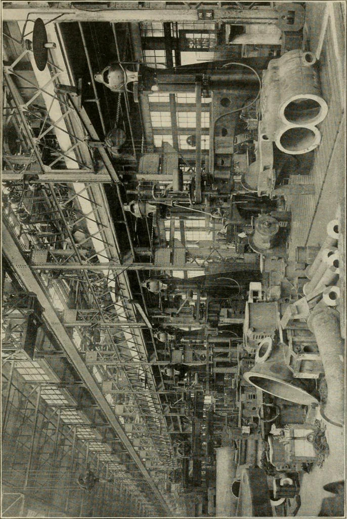 An illustration from Cyclopedia of applied electricity : a general reference work on direct-current generators and motors, storage batteries, electrochemistry, welding, electric wiring, meters, electric lighting, electric railways, power stations, switchboards, power transmission, alternating-current machinery, telegraphy, etc., 1916, leaf 156