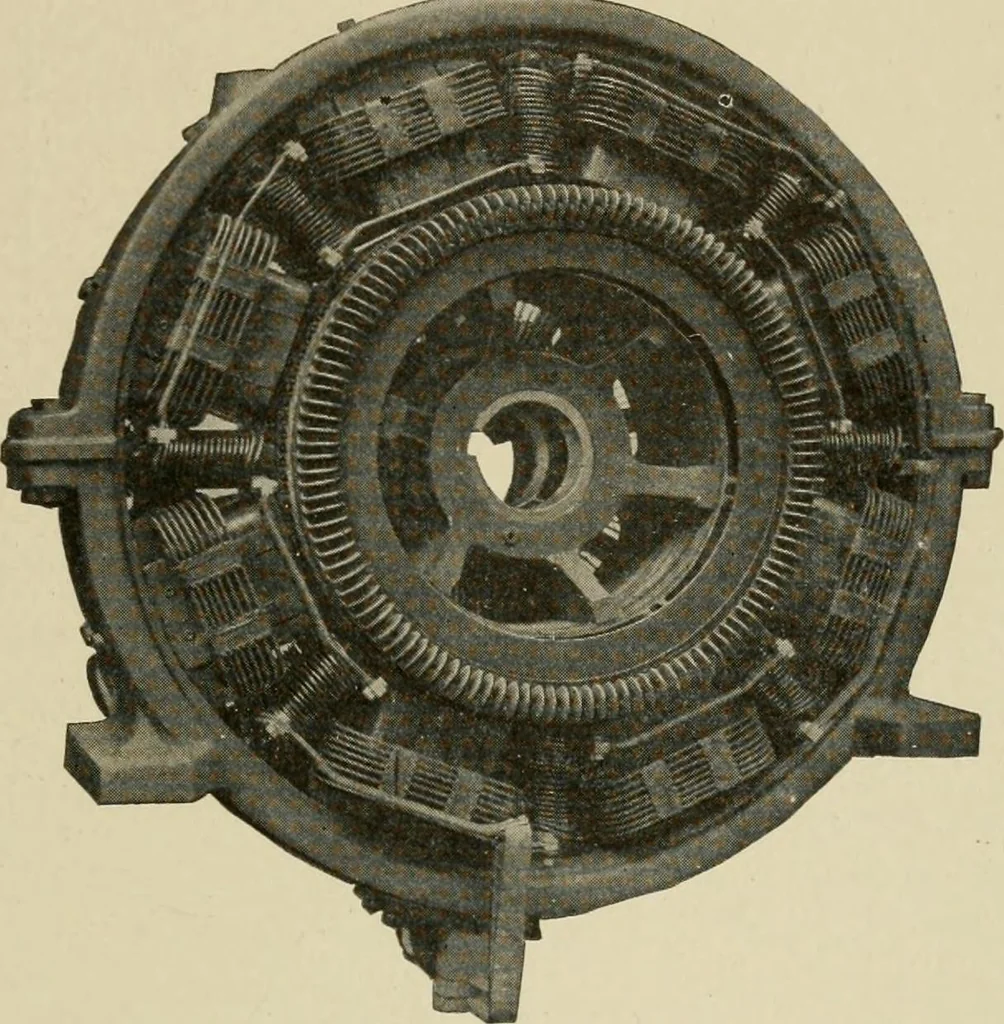 An illustration from Cyclopedia of applied electricity : a general reference work on direct-current generators and motors, storage batteries, electrochemistry, welding, electric wiring, meters, electric lighting, electric railways, power stations, switchboards, power transmission, alternating-current machinery, telegraphy, etc., 1916, leaf 162