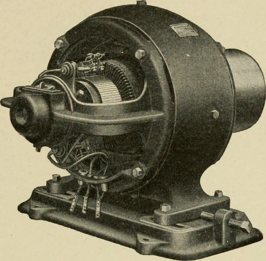 An illustration from Cyclopedia of applied electricity : a general reference work on direct-current generators and motors, storage batteries, electrochemistry, welding, electric wiring, meters, electric lighting, electric railways, power stations, switchboards, power transmission, alternating-current machinery, telegraphy, etc., 1916, leaf 178