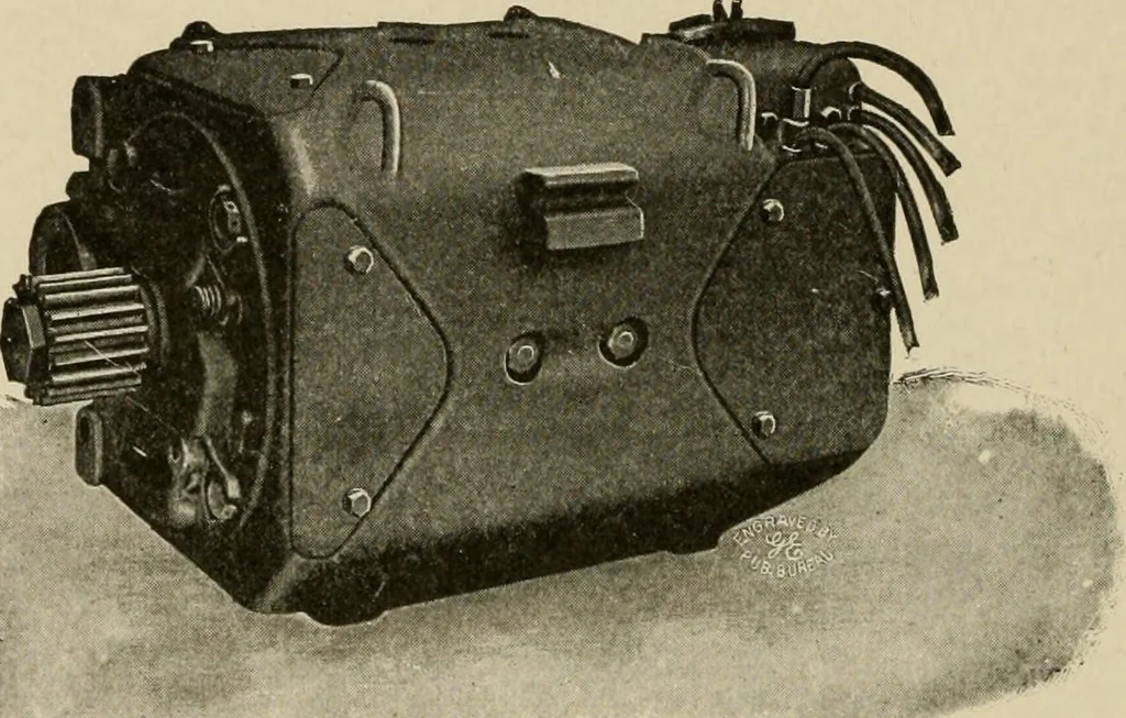 An illustration from Cyclopedia of applied electricity : a general reference work on direct-current generators and motors, storage batteries, electrochemistry, welding, electric wiring, meters, electric lighting, electric railways, power stations, switchboards, power transmission, alternating-current machinery, telegraphy, etc., 1916, leaf 179