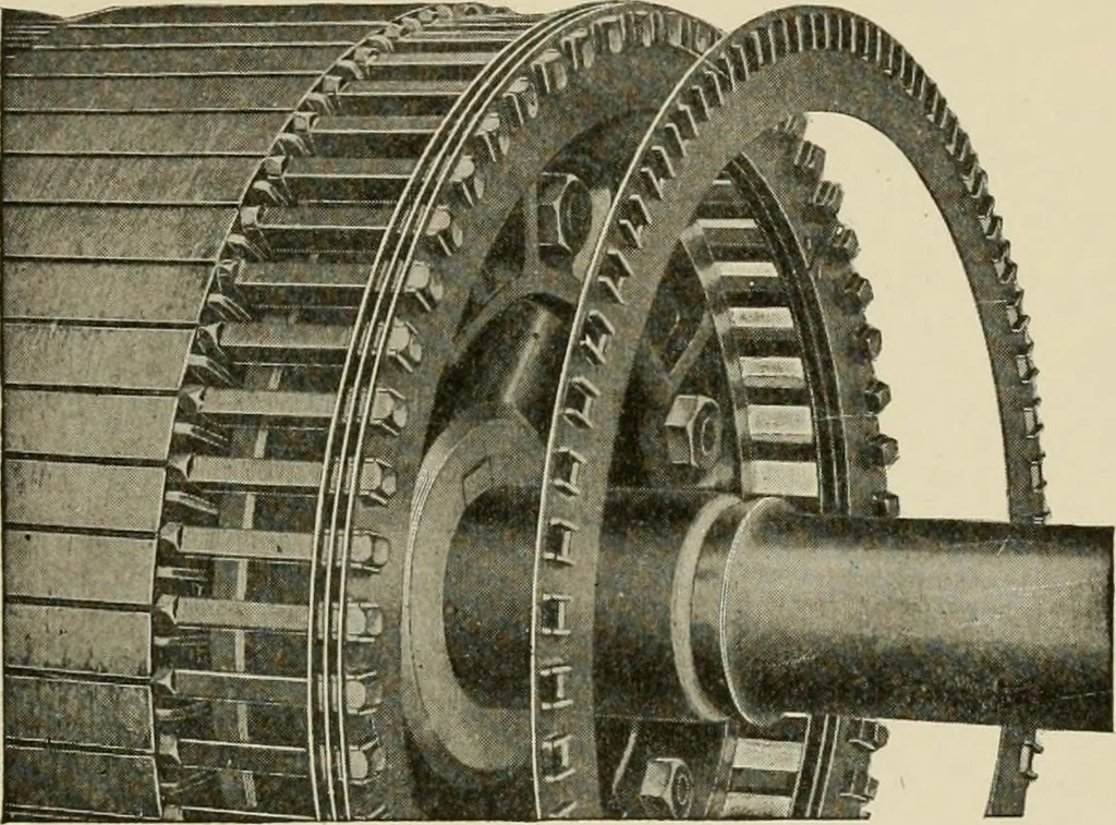 An illustration from Cyclopedia of applied electricity : a general reference work on direct-current generators and motors, storage batteries, electrochemistry, welding, electric wiring, meters, electric lighting, electric railways, power stations, switchboards, power transmission, alternating-current machinery, telegraphy, etc., 1916, leaf 196