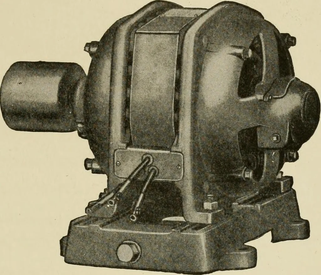 An illustration from Cyclopedia of applied electricity : a general reference work on direct-current generators and motors, storage batteries, electrochemistry, welding, electric wiring, meters, electric lighting, electric railways, power stations, switchboards, power transmission, alternating-current machinery, telegraphy, etc., 1916, leaf 204