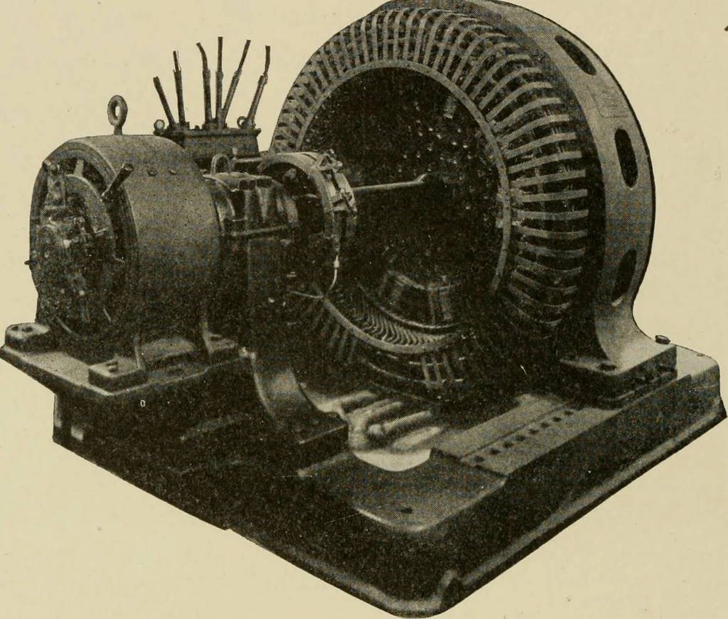 An illustration from Cyclopedia of applied electricity : a general reference work on direct-current generators and motors, storage batteries, electrochemistry, welding, electric wiring, meters, electric lighting, electric railways, power stations, switchboards, power transmission, alternating-current machinery, telegraphy, etc., 1916, leaf 213