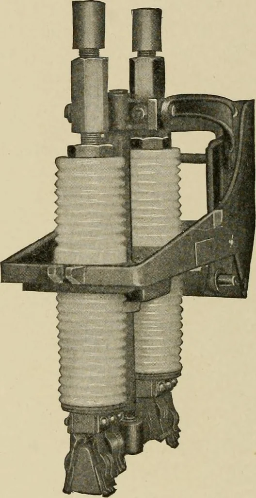 An illustration from Cyclopedia of applied electricity : a general reference work on direct-current generators and motors, storage batteries, electrochemistry, welding, electric wiring, meters, electric lighting, electric railways, power stations, switchboards, power transmission, alternating-current machinery, telegraphy, etc., 1916, leaf 231