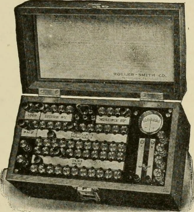 An illustration from Cyclopedia of applied electricity : a general reference work on direct-current generators and motors, storage batteries, electrochemistry, welding, electric wiring, meters, electric lighting, electric railways, power stations, switchboards, power transmission, alternating-current machinery, telegraphy, etc., 1916, leaf 236