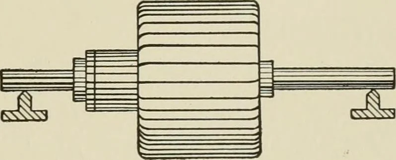 An illustration from Cyclopedia of applied electricity : a general reference work on direct-current generators and motors, storage batteries, electrochemistry, welding, electric wiring, meters, electric lighting, electric railways, power stations, switchboards, power transmission, alternating-current machinery, telegraphy, etc., 1916, leaf 280