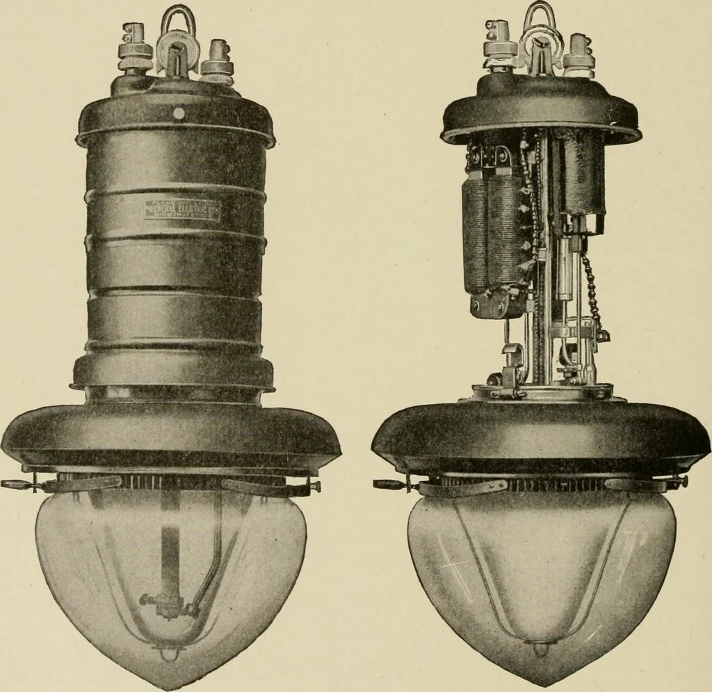 An illustration from Cyclopedia of applied electricity : a general reference work on direct-current generators and motors, storage batteries, electrochemistry, welding, electric wiring, meters, electric lighting, electric railways, power stations, switchboards, power transmission, alternating-current machinery, telegraphy, etc., 1916, leaf 343