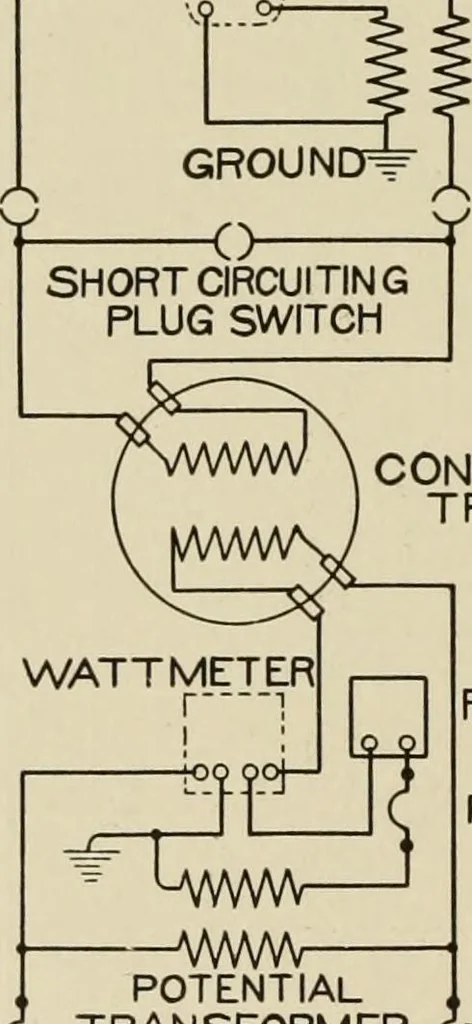 An illustration from Cyclopedia of applied electricity : a general reference work on direct-current generators and motors, storage batteries, electrochemistry, welding, electric wiring, meters, electric lighting, electric railways, power stations, switchboards, power transmission, alternating-current machinery, telegraphy, etc., 1916, leaf 351