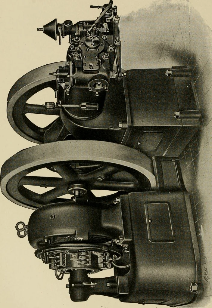 An illustration from Cyclopedia of applied electricity : a general reference work on direct-current generators and motors, storage batteries, electrochemistry, welding, electric wiring, meters, electric lighting, electric railways, power stations, switchboards, power transmission, alternating-current machinery, telegraphy, etc., 1916, leaf 437