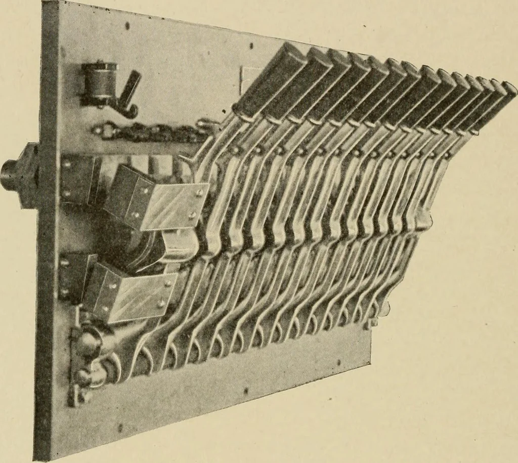 An illustration from Cyclopedia of applied electricity : a general reference work on direct-current generators and motors, storage batteries, electrochemistry, welding, electric wiring, meters, electric lighting, electric railways, power stations, switchboards, power transmission, alternating-current machinery, telegraphy, etc., 1916, leaf 47