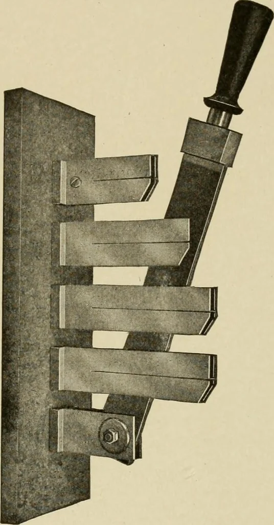 An illustration from Cyclopedia of applied electricity : a general reference work on direct-current generators and motors, storage batteries, electrochemistry, welding, electric wiring, meters, electric lighting, electric railways, power stations, switchboards, power transmission, alternating-current machinery, telegraphy, etc., 1916, leaf 48