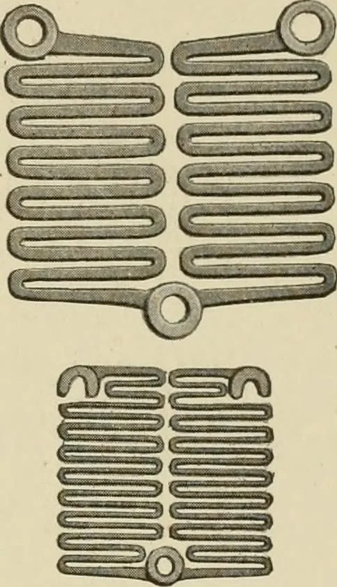 An illustration from Cyclopedia of applied electricity : a general reference work on direct-current generators and motors, storage batteries, electrochemistry, welding, electric wiring, meters, electric lighting, electric railways, power stations, switchboards, power transmission, alternating-current machinery, telegraphy, etc., 1916, leaf 62