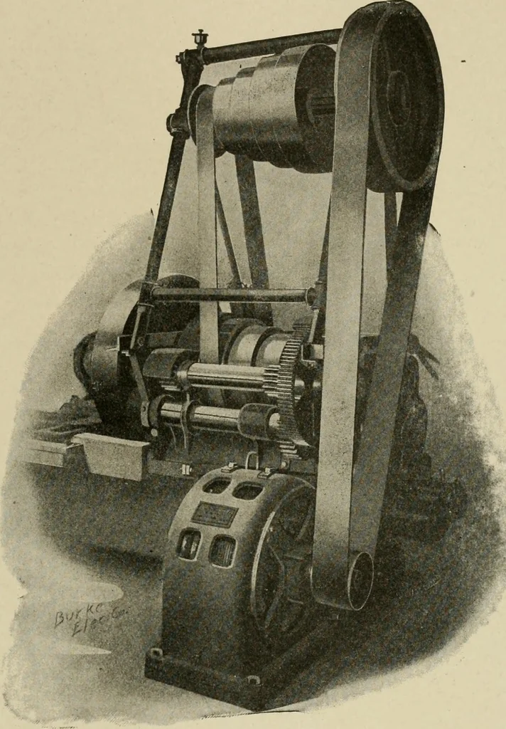 An illustration from Cyclopedia of applied electricity : a general reference work on direct-current generators and motors, storage batteries, electrochemistry, welding, electric wiring, meters, electric lighting, electric railways, power stations, switchboards, power transmission, alternating-current machinery, telegraphy, etc., 1916, leaf 92