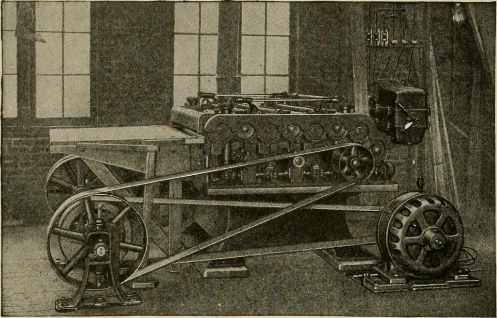 An illustration from Cyclopedia of applied electricity : a general reference work on direct-current generators and motors, storage batteries, electrochemistry, welding, electric wiring, meters, electric lighting, electric railways, power stations, switchboards, power transmission, alternating-current machinery, telegraphy, etc., 1916, leaf 98