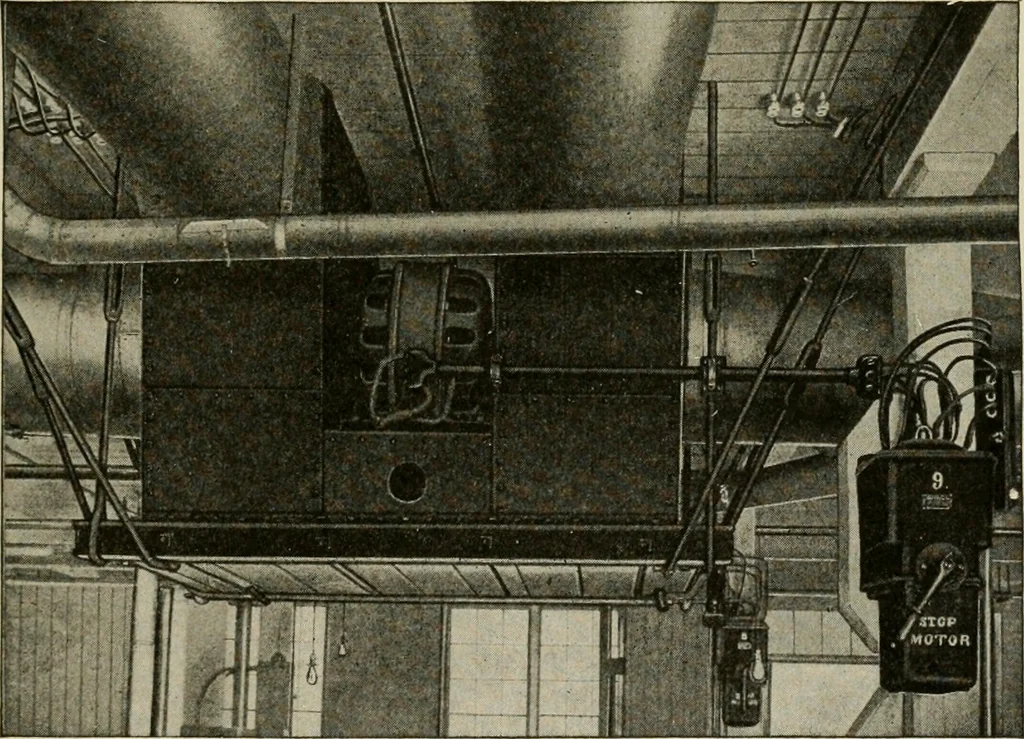 An illustration from Cyclopedia of applied electricity : a general reference work on direct-current generators and motors, storage batteries, electrochemistry, welding, electric wiring, meters, electric lighting, electric railways, power stations, switchboards, power transmission, alternating-current machinery, telegraphy, etc., 1916, leaf 98