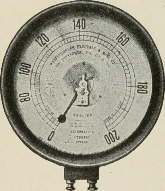 An illustration from Cyclopedia of applied electricity : a general reference work on direct-current generators and motors, storage batteries, electrochemistry, welding, electric wiring, meters, electric lighting, electric railways, power stations, switchboards, power transmission, alternating-current machinery, telegraphy, etc., 1916, leaf 104