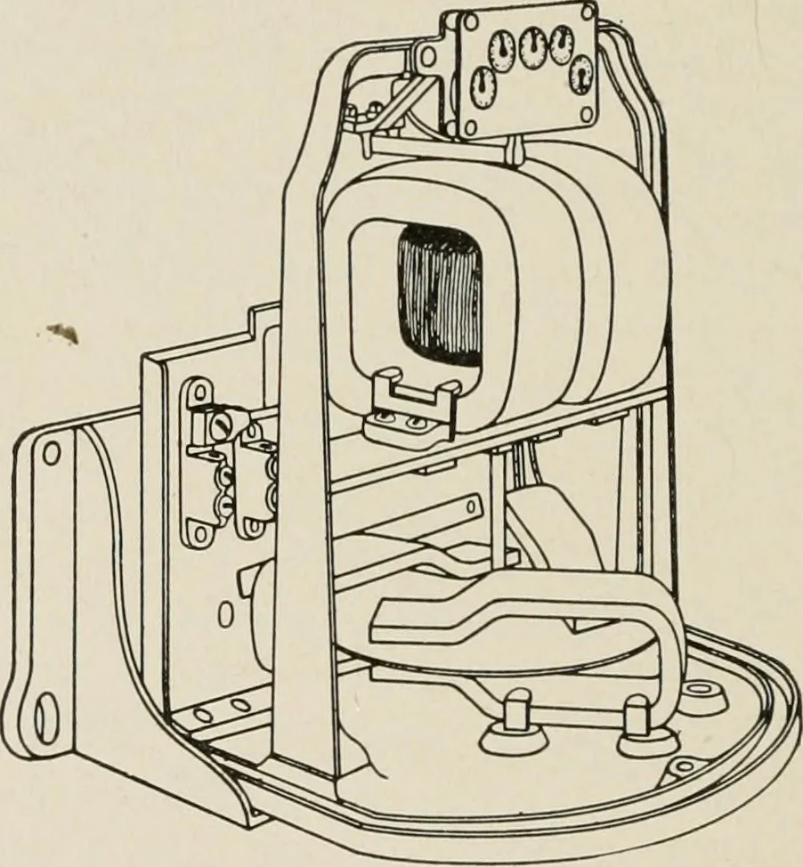 An illustration from Cyclopedia of applied electricity : a general reference work on direct-current generators and motors, storage batteries, electrochemistry, welding, electric wiring, meters, electric lighting, electric railways, power stations, switchboards, power transmission, alternating-current machinery, telegraphy, etc., 1916, leaf 111