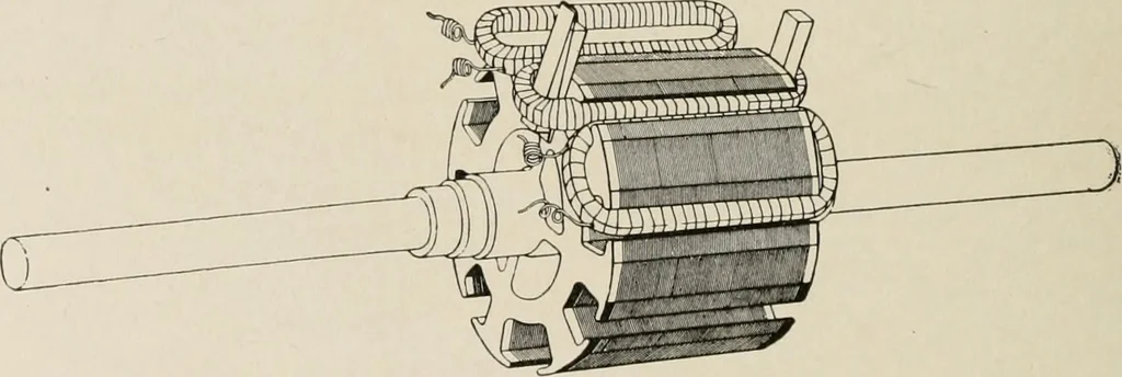 An illustration from Cyclopedia of applied electricity : a general reference work on direct-current generators and motors, storage batteries, electrochemistry, welding, electric wiring, meters, electric lighting, electric railways, power stations, switchboards, power transmission, alternating-current machinery, telegraphy, etc., 1916, leaf 185