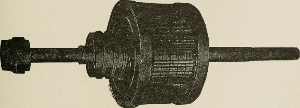 An illustration from Cyclopedia of applied electricity : a general reference work on direct-current generators and motors, storage batteries, electrochemistry, welding, electric wiring, meters, electric lighting, electric railways, power stations, switchboards, power transmission, alternating-current machinery, telegraphy, etc., 1916, leaf 186