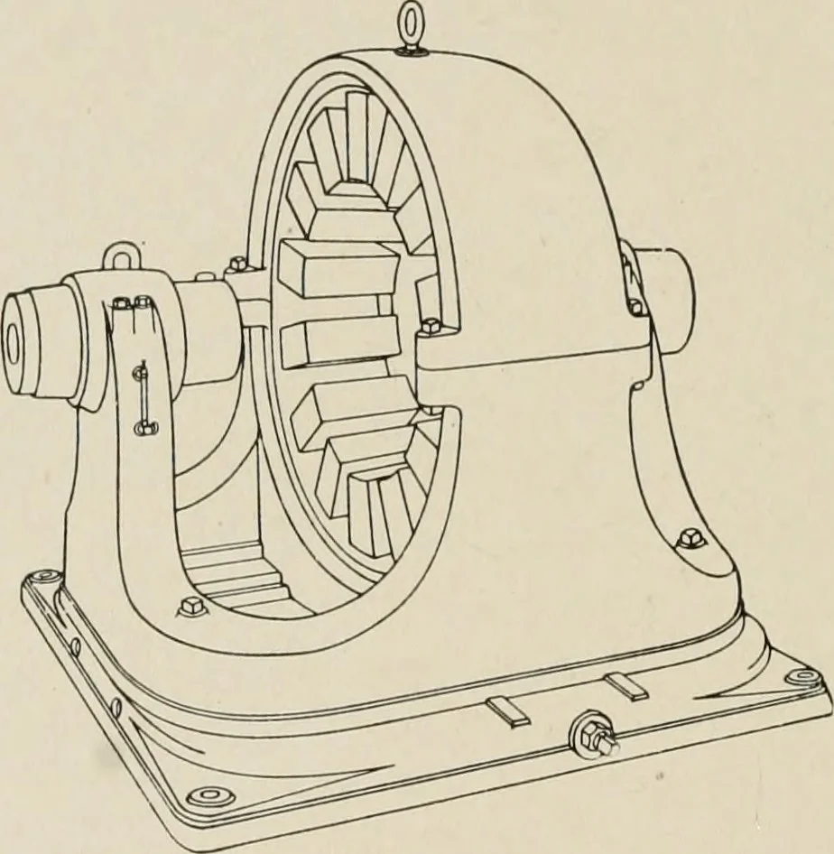 An illustration from Cyclopedia of applied electricity : a general reference work on direct-current generators and motors, storage batteries, electrochemistry, welding, electric wiring, meters, electric lighting, electric railways, power stations, switchboards, power transmission, alternating-current machinery, telegraphy, etc., 1916, leaf 187