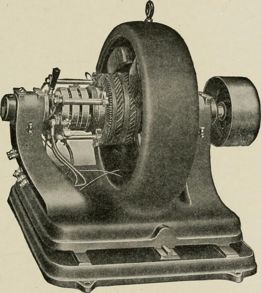 An illustration from Cyclopedia of applied electricity : a general reference work on direct-current generators and motors, storage batteries, electrochemistry, welding, electric wiring, meters, electric lighting, electric railways, power stations, switchboards, power transmission, alternating-current machinery, telegraphy, etc., 1916, leaf 188