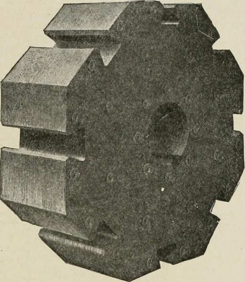 An illustration from Cyclopedia of applied electricity : a general reference work on direct-current generators and motors, storage batteries, electrochemistry, welding, electric wiring, meters, electric lighting, electric railways, power stations, switchboards, power transmission, alternating-current machinery, telegraphy, etc., 1916, leaf 198