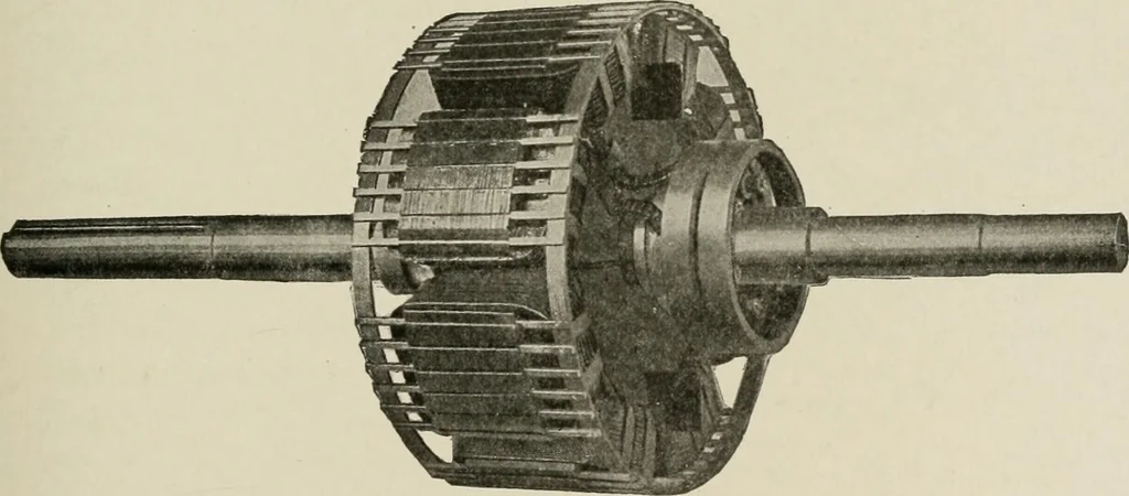 An illustration from Cyclopedia of applied electricity : a general reference work on direct-current generators and motors, storage batteries, electrochemistry, welding, electric wiring, meters, electric lighting, electric railways, power stations, switchboards, power transmission, alternating-current machinery, telegraphy, etc., 1916, leaf 200