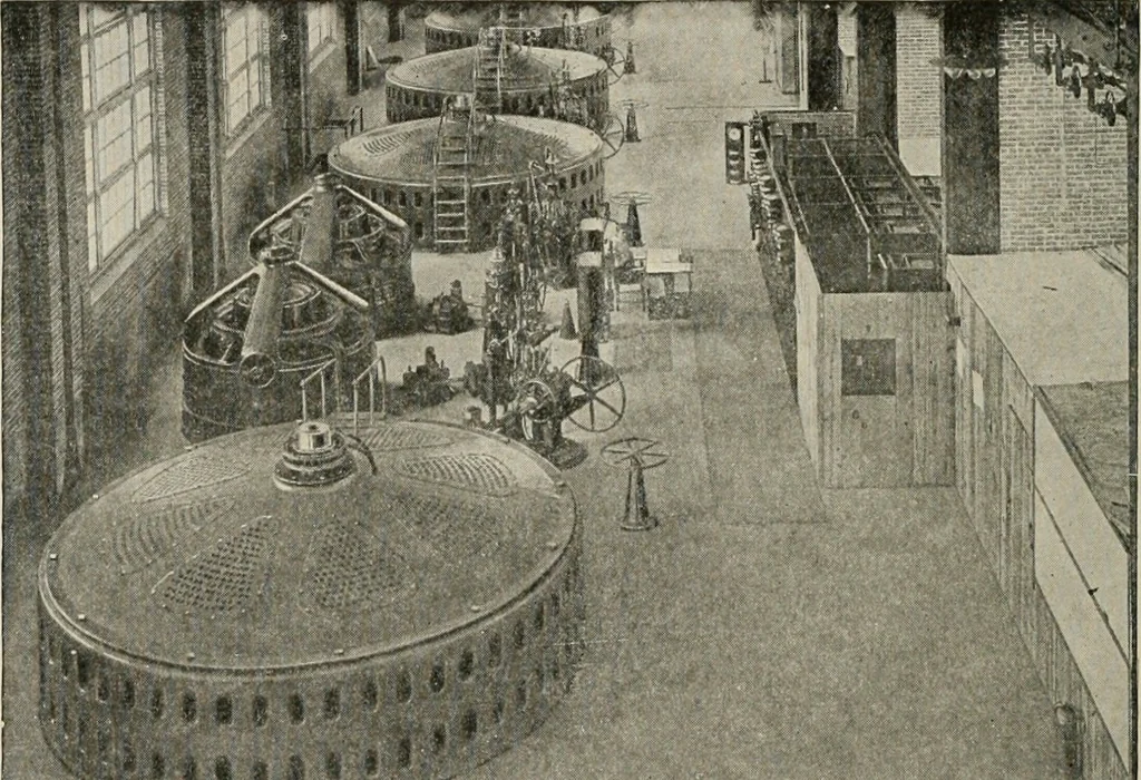 An illustration from Cyclopedia of applied electricity : a general reference work on direct-current generators and motors, storage batteries, electrochemistry, welding, electric wiring, meters, electric lighting, electric railways, power stations, switchboards, power transmission, alternating-current machinery, telegraphy, etc., 1916, leaf 205
