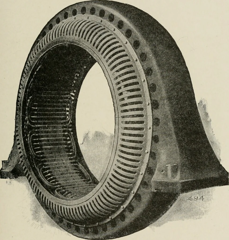 An illustration from Cyclopedia of applied electricity : a general reference work on direct-current generators and motors, storage batteries, electrochemistry, welding, electric wiring, meters, electric lighting, electric railways, power stations, switchboards, power transmission, alternating-current machinery, telegraphy, etc., 1916, leaf 206