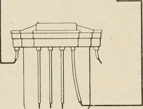 An illustration from Cyclopedia of applied electricity : a general reference work on direct-current generators and motors, storage batteries, electrochemistry, welding, electric wiring, meters, electric lighting, electric railways, power stations, switchboards, power transmission, alternating-current machinery, telegraphy, etc., 1916, leaf 229