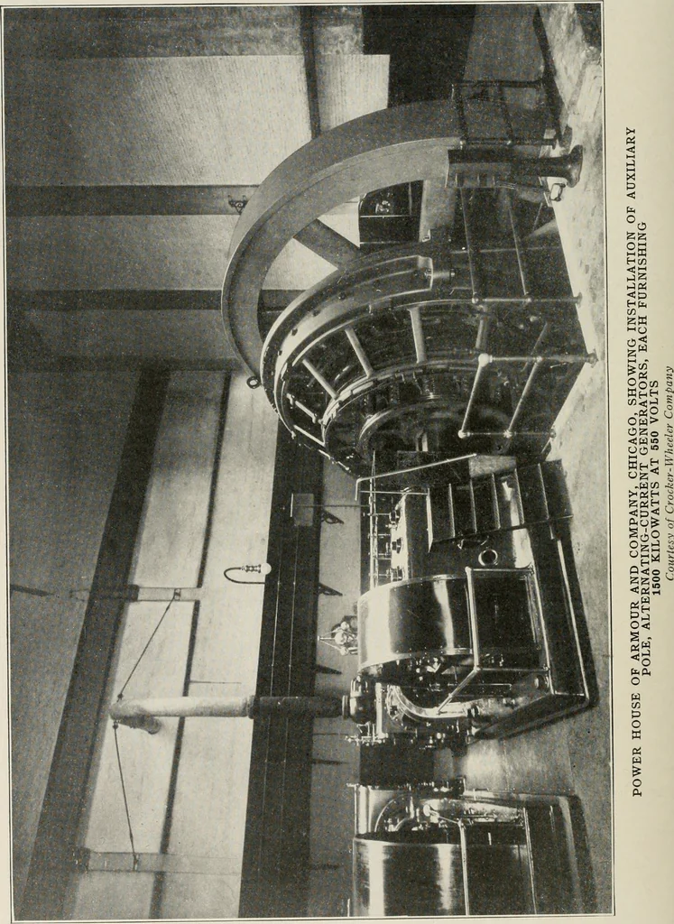 An illustration from Cyclopedia of applied electricity : a general reference work on direct-current generators and motors, storage batteries, electrochemistry, welding, electric wiring, meters, electric lighting, electric railways, power stations, switchboards, power transmission, alternating-current machinery, telegraphy, etc., 1916, leaf 267