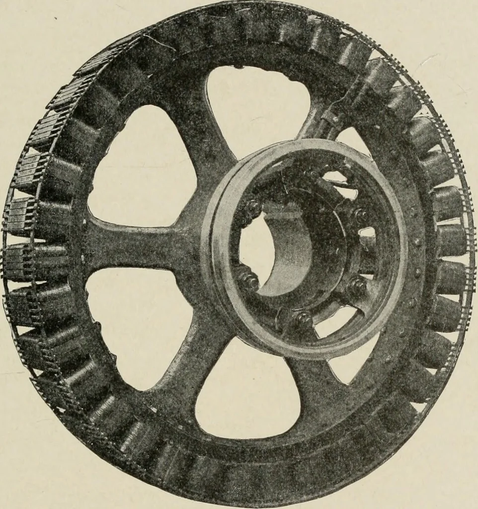An illustration from Cyclopedia of applied electricity : a general reference work on direct-current generators and motors, storage batteries, electrochemistry, welding, electric wiring, meters, electric lighting, electric railways, power stations, switchboards, power transmission, alternating-current machinery, telegraphy, etc., 1916, leaf 270