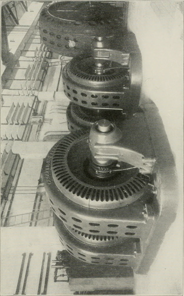 An illustration from Cyclopedia of applied electricity : a general reference work on direct-current generators and motors, storage batteries, electrochemistry, welding, electric wiring, meters, electric lighting, electric railways, power stations, switchboards, power transmission, alternating-current machinery, telegraphy, etc., 1916, leaf 300