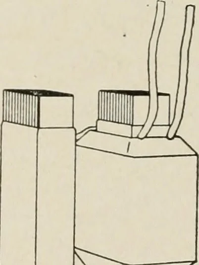 An illustration from Cyclopedia of applied electricity : a general reference work on direct-current generators and motors, storage batteries, electrochemistry, welding, electric wiring, meters, electric lighting, electric railways, power stations, switchboards, power transmission, alternating-current machinery, telegraphy, etc., 1916, leaf 322