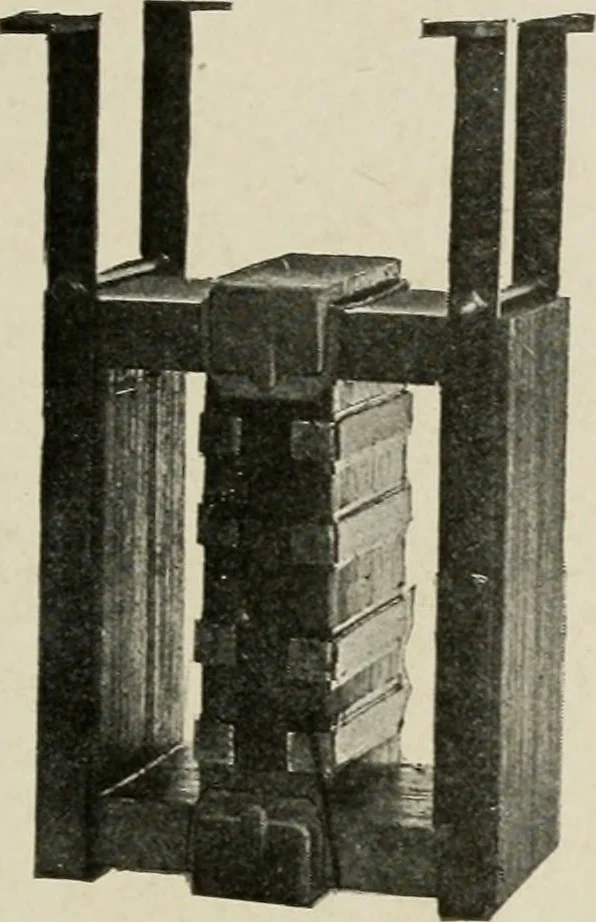 An illustration from Cyclopedia of applied electricity : a general reference work on direct-current generators and motors, storage batteries, electrochemistry, welding, electric wiring, meters, electric lighting, electric railways, power stations, switchboards, power transmission, alternating-current machinery, telegraphy, etc., 1916, leaf 330