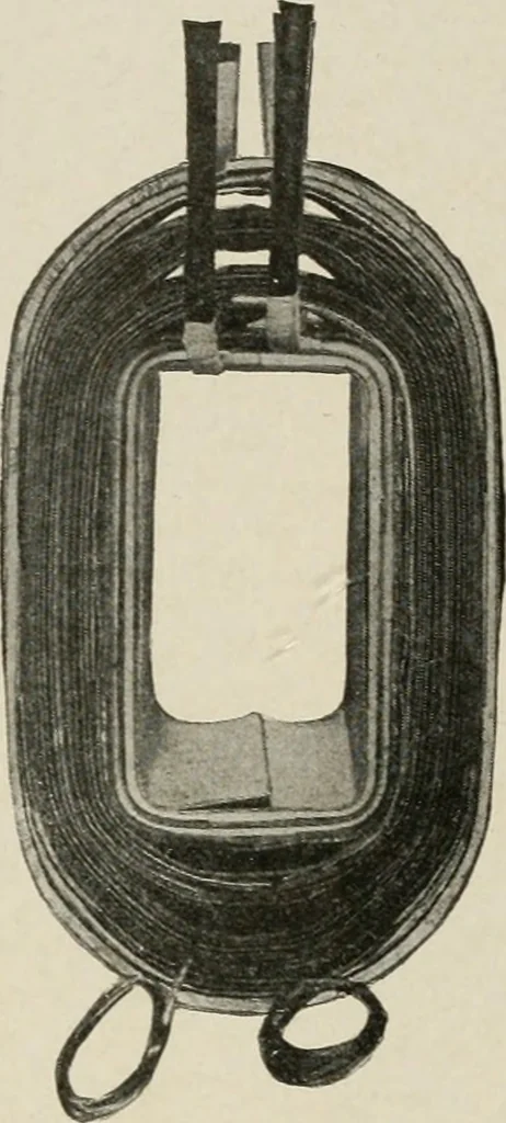 An illustration from Cyclopedia of applied electricity : a general reference work on direct-current generators and motors, storage batteries, electrochemistry, welding, electric wiring, meters, electric lighting, electric railways, power stations, switchboards, power transmission, alternating-current machinery, telegraphy, etc., 1916, leaf 330