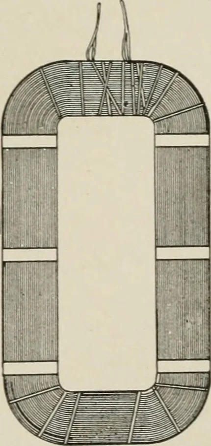 An illustration from Cyclopedia of applied electricity : a general reference work on direct-current generators and motors, storage batteries, electrochemistry, welding, electric wiring, meters, electric lighting, electric railways, power stations, switchboards, power transmission, alternating-current machinery, telegraphy, etc., 1916, leaf 334