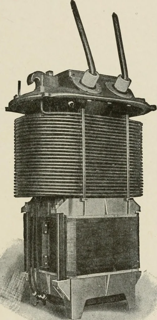 An illustration from Cyclopedia of applied electricity : a general reference work on direct-current generators and motors, storage batteries, electrochemistry, welding, electric wiring, meters, electric lighting, electric railways, power stations, switchboards, power transmission, alternating-current machinery, telegraphy, etc., 1916, leaf 342