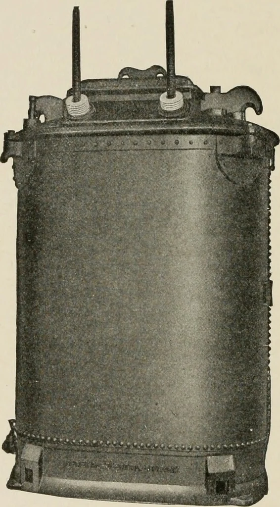 An illustration from Cyclopedia of applied electricity : a general reference work on direct-current generators and motors, storage batteries, electrochemistry, welding, electric wiring, meters, electric lighting, electric railways, power stations, switchboards, power transmission, alternating-current machinery, telegraphy, etc., 1916, leaf 343